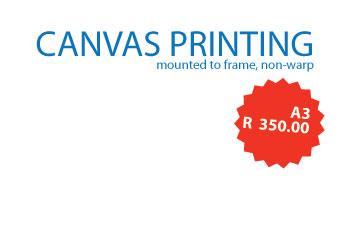 Canvas Printing A3 R350 mounted to frame
