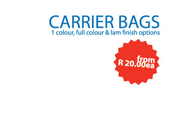 carrier bags from R20ea 1 colour lam