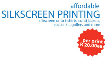silkscreen R20 per print in Jhb
